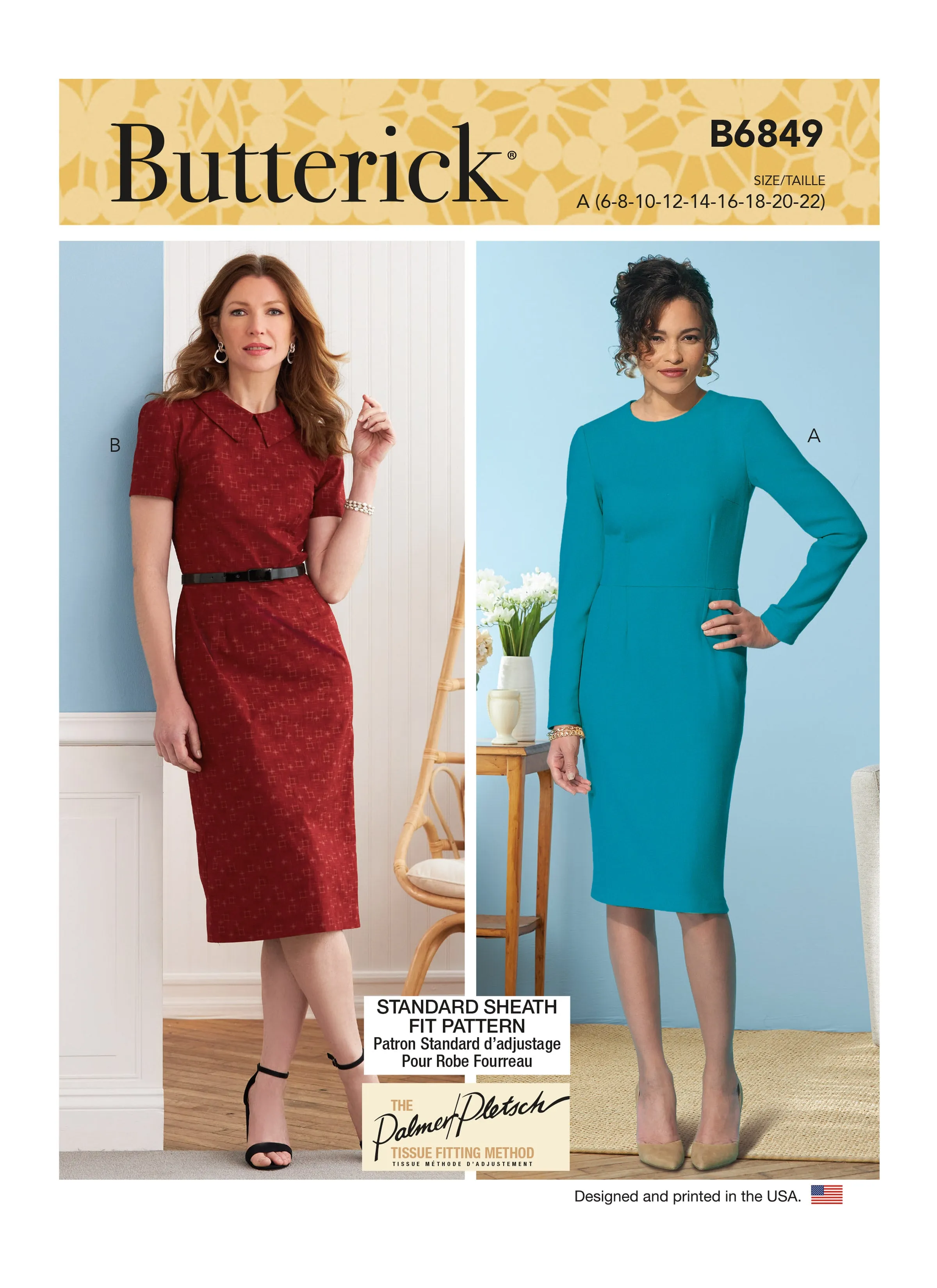 Butterick Pattern B6849 Misses' Fit Pattern Dresses & Optional Collar