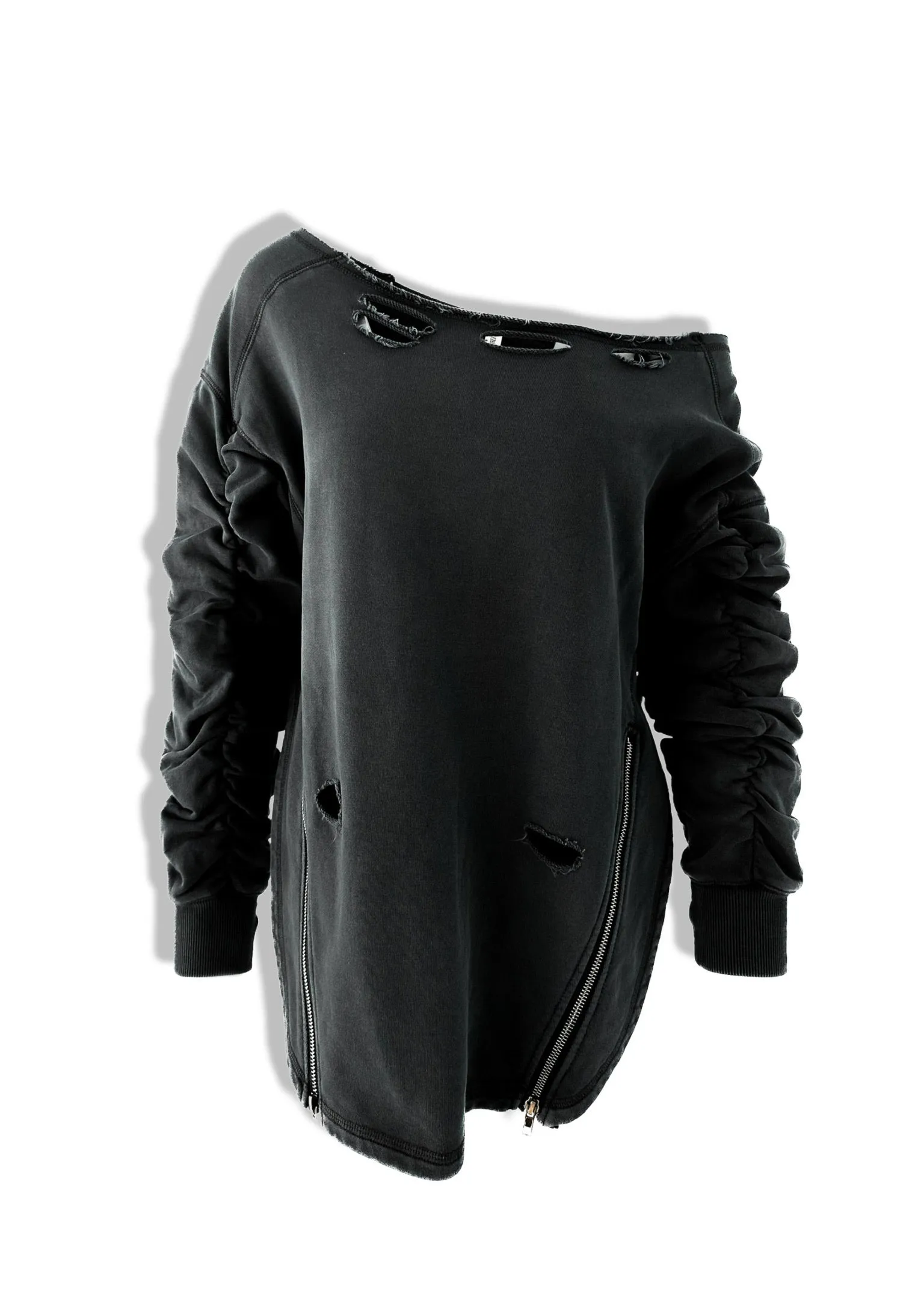 DESTRUCTED SIDE SLIT SWEATSHIRT