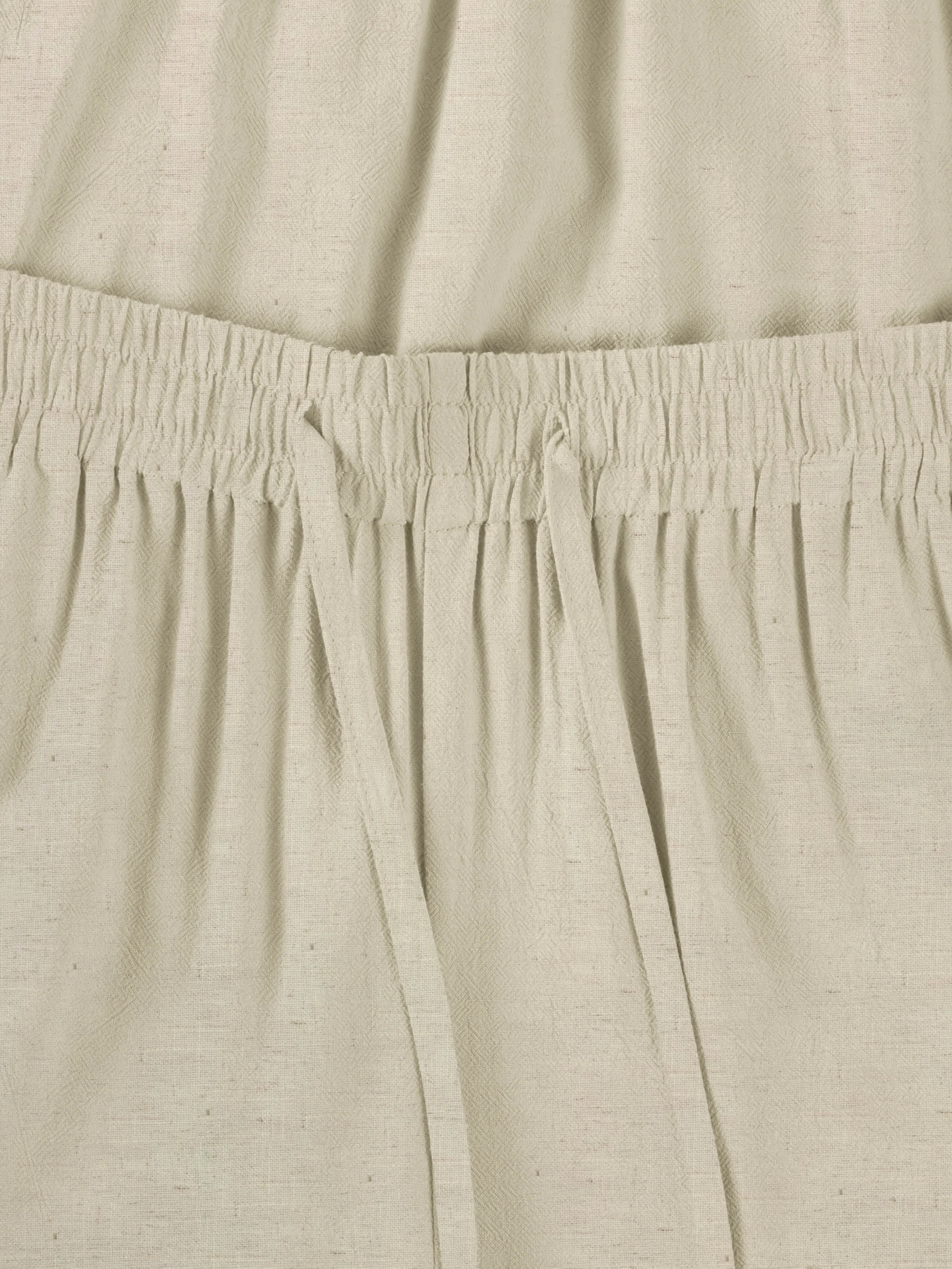 Womens Premium Capri Linen Pants Relaxed Fit Elastic Waist Cropped Trousers with Pockets