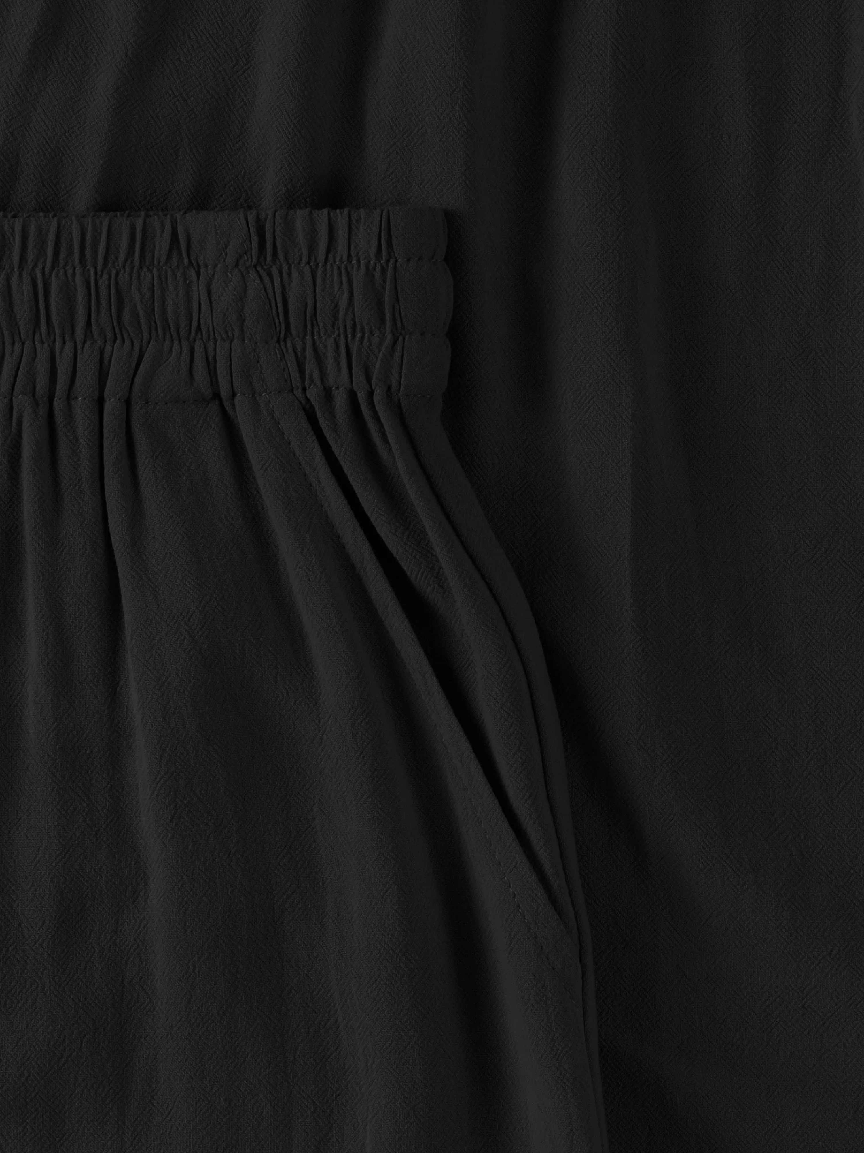 Womens Premium Capri Linen Pants Relaxed Fit Elastic Waist Cropped Trousers with Pockets